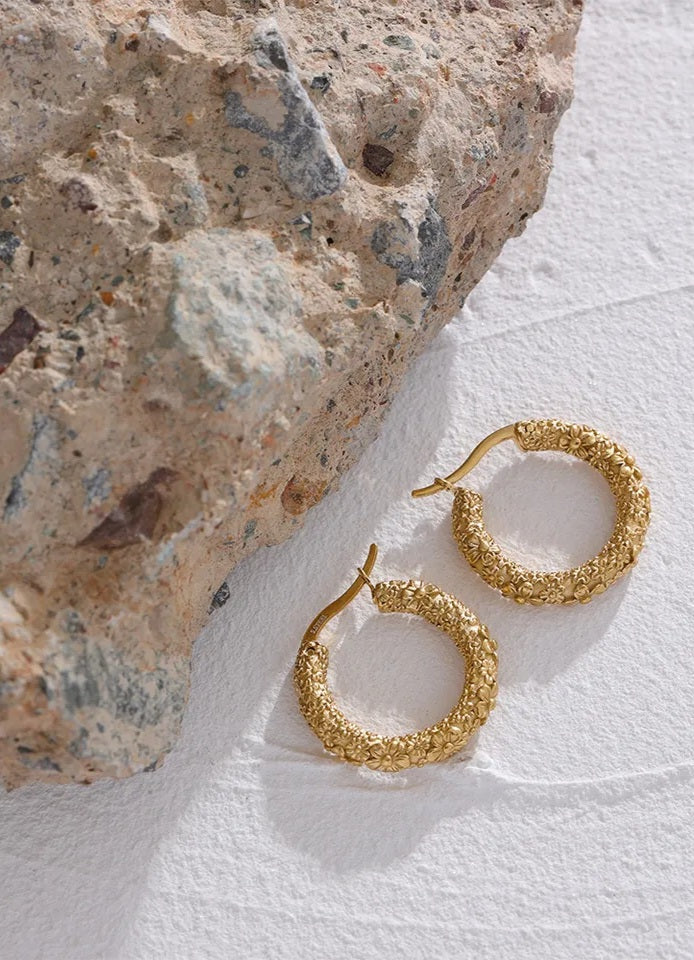 Jasmine Golden Hoop Earrings