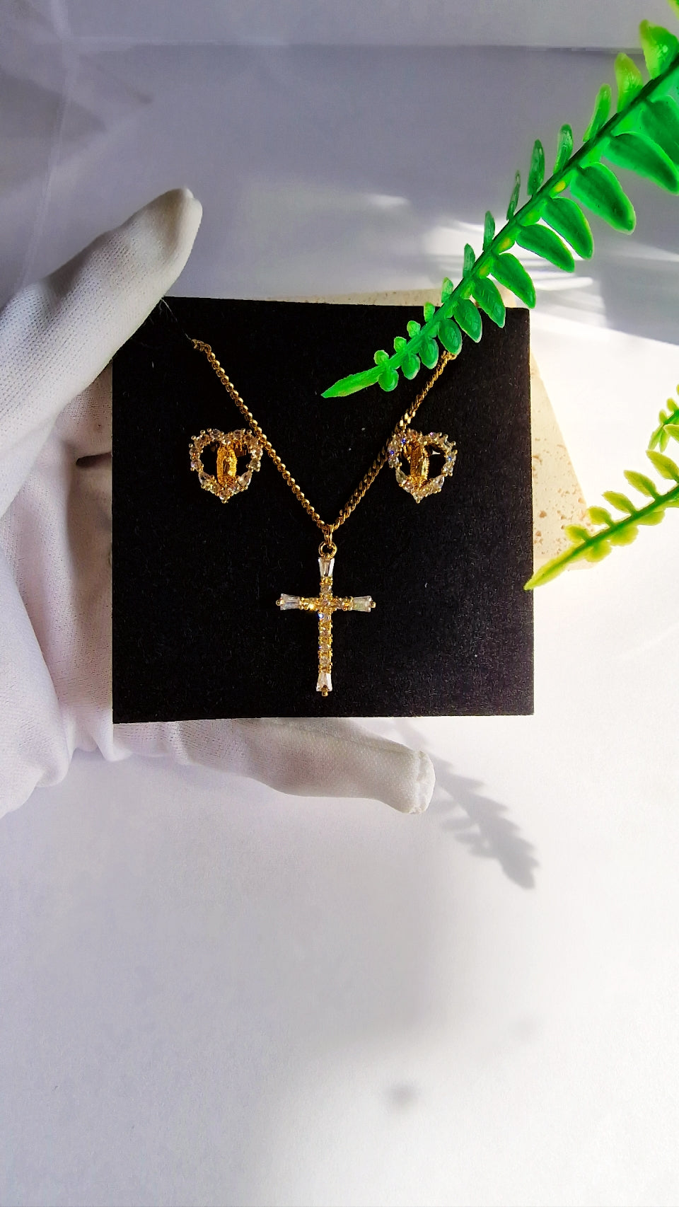 Hana Crystal Cross Necklace