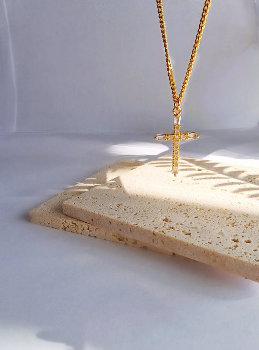 Hana Crystal Cross Necklace