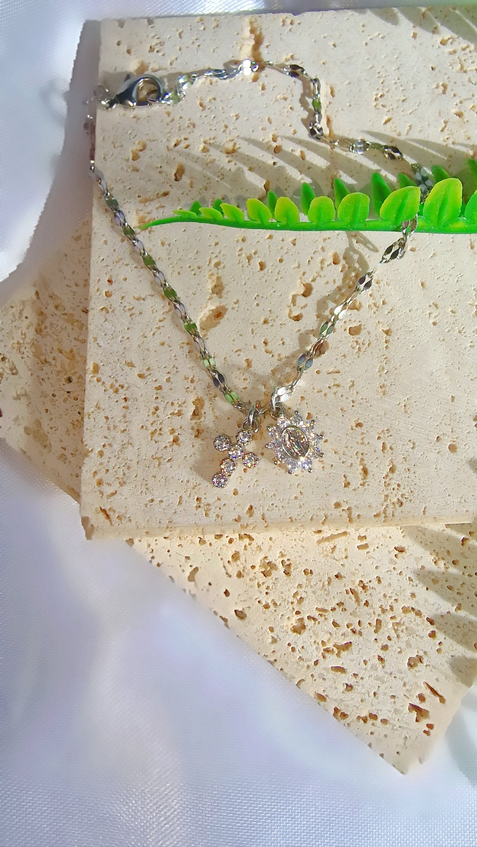 Silver Cross Anklet