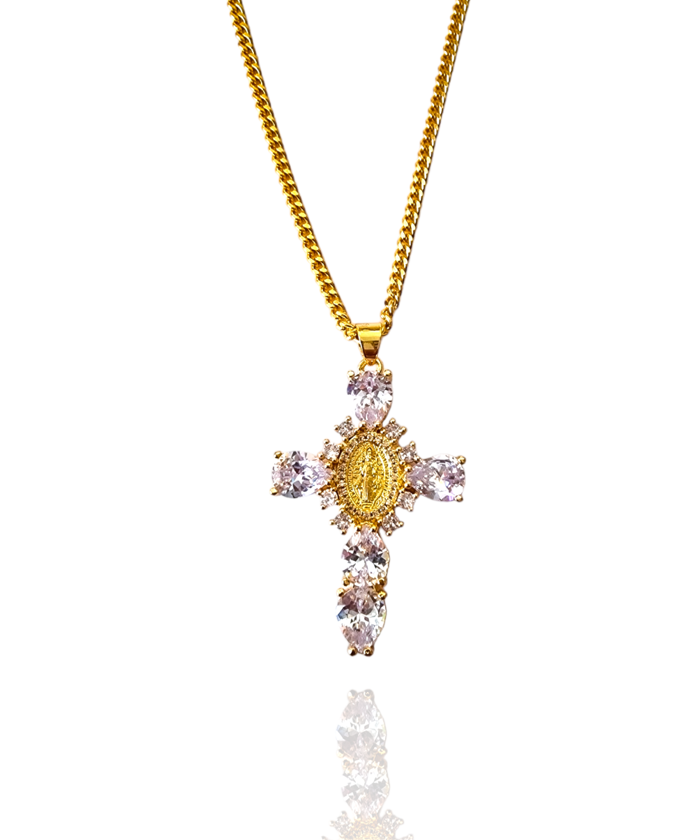 CZ Diamond Cross Necklace