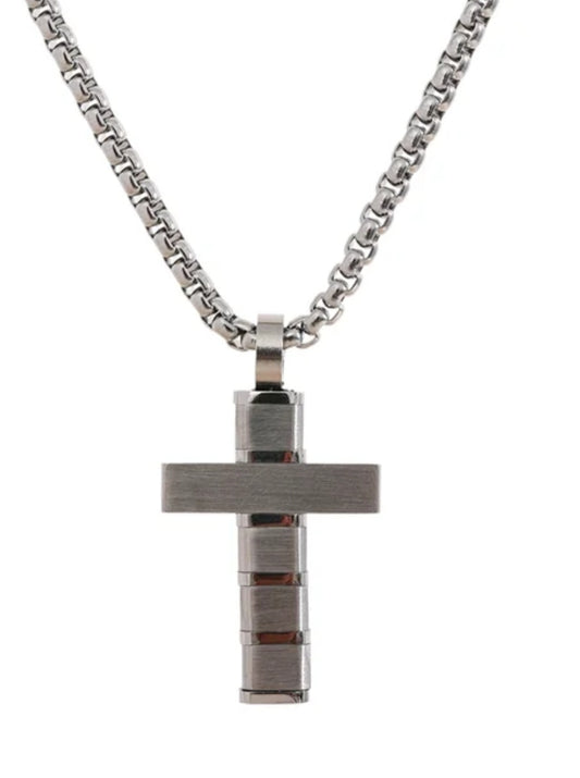 Men's Silver Cross Necklace