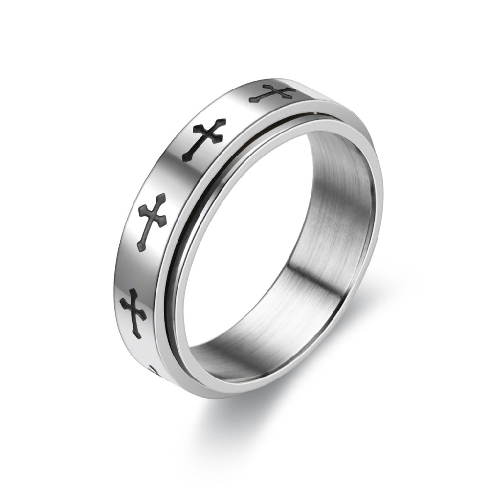 Silver Cross Fidget Ring