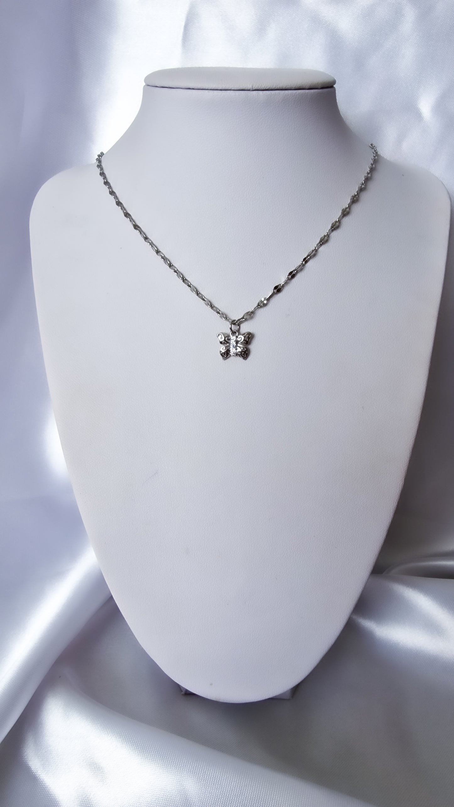 Simple Silver Butterfly Necklace