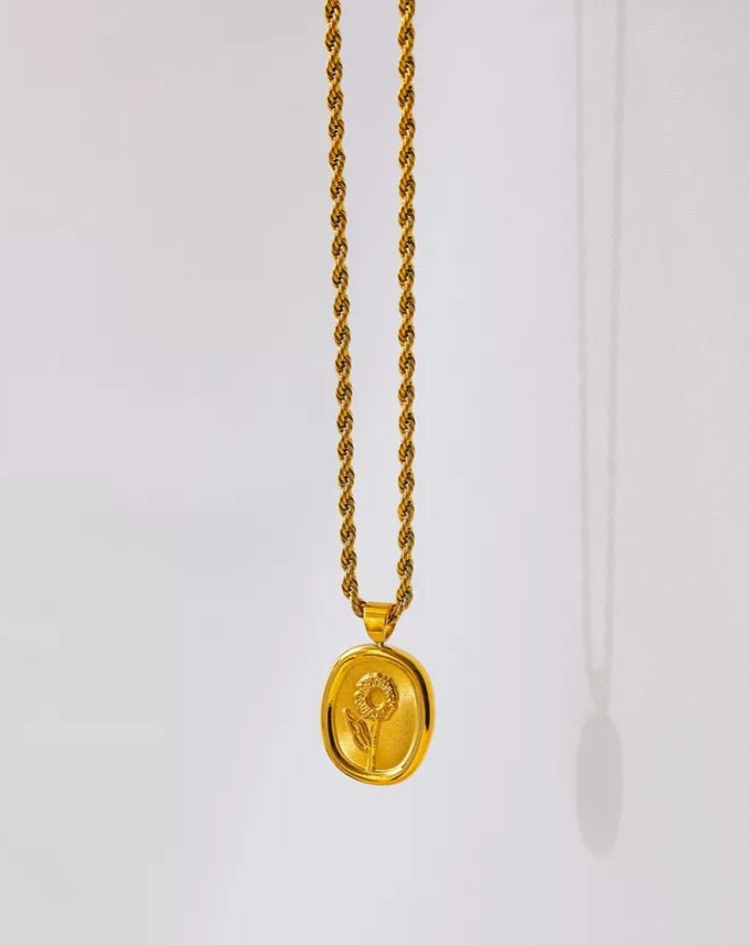 Sunflower Twist Chain Necklace